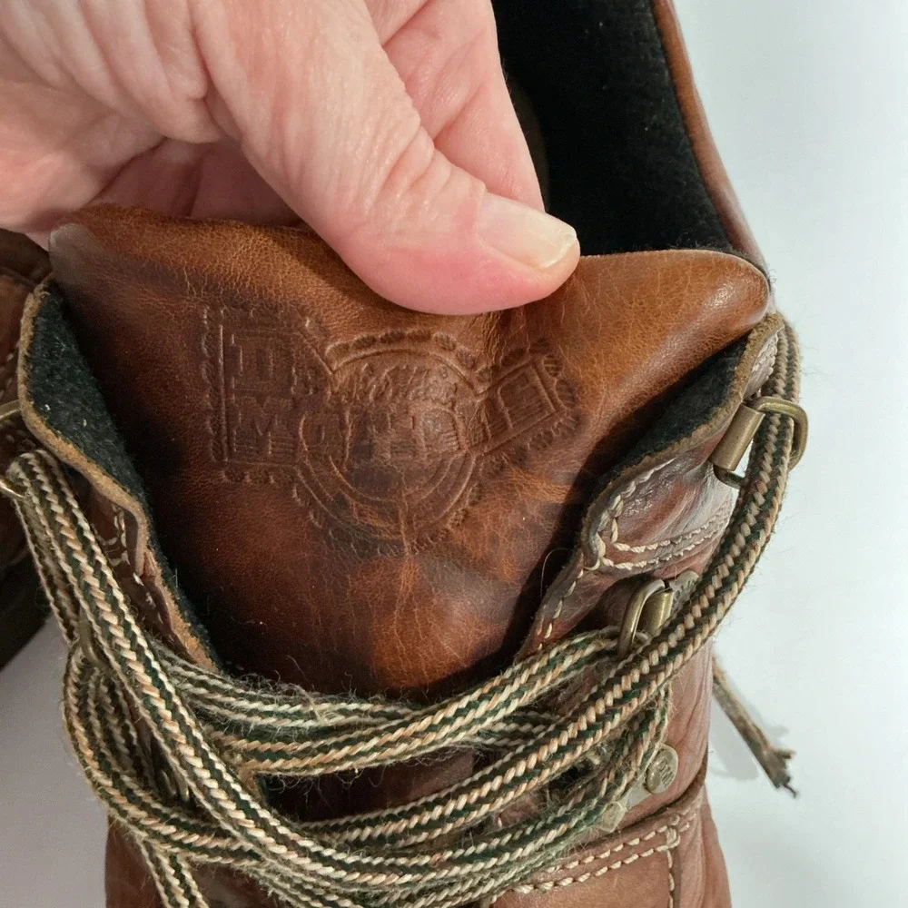 Vintage Y2K Chunky Distressed Brown Leather Dr. Martens Oxford Boots Sz 12, 8b68